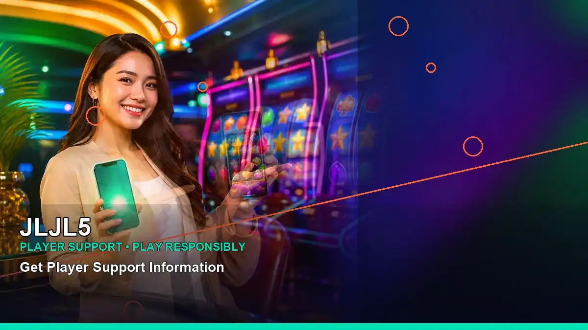 JLJL5 reels casino bonus games featuring an adult Filipina casino host with a left close-up composition